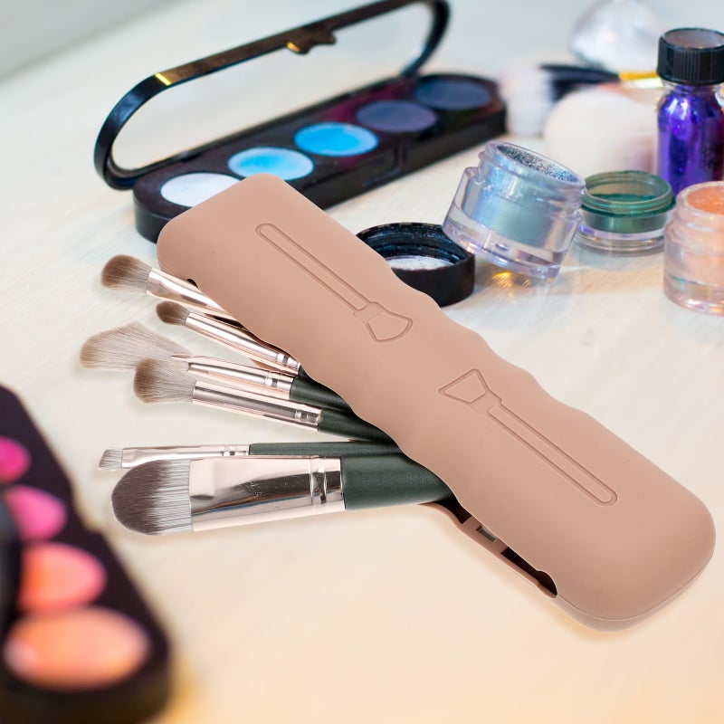 4pcs Silicone Makeup Brush Holder Makeup Sponge Holder Travel Makeup Tool Organizer - Image 4