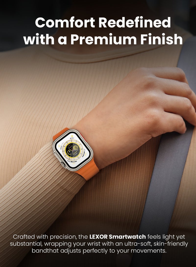 Moxedo Lexor Smart Watch for Android & iOS with 1.71" Super HD AMOLED Display Wireless Charging, Bluetooth Calling, Chat GPT, 100+ Sports Modes, Fitness & Health Tracker, IP67 Waterproof (Orange) - Image 5