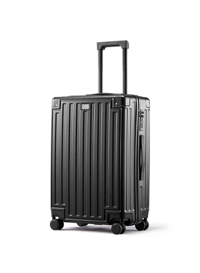 Soo Stylish Luggage With Cup Holder, Multifunctional Suitcase For Men And Women, Trolley Case, Travel Case, Password Lock, Black, 26 Inches - Image 1