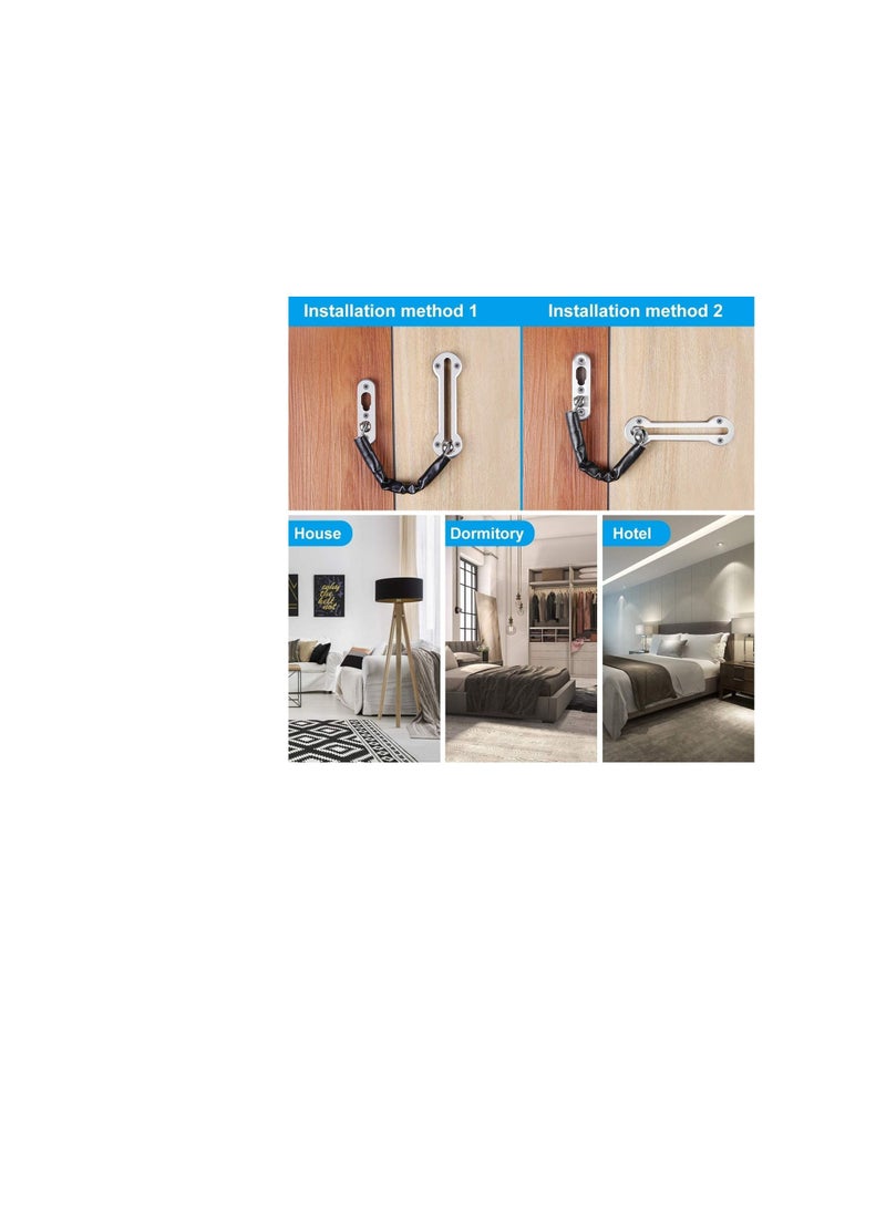 Robustline Door Chain - Steel Slide Bolt Door Chain, Latch Gate, Latches Safety Door Lock with Anti Theft Chain & Leather Cover | Child Safe | Ideal for Home, Office Front Door (Gold) - Image 3