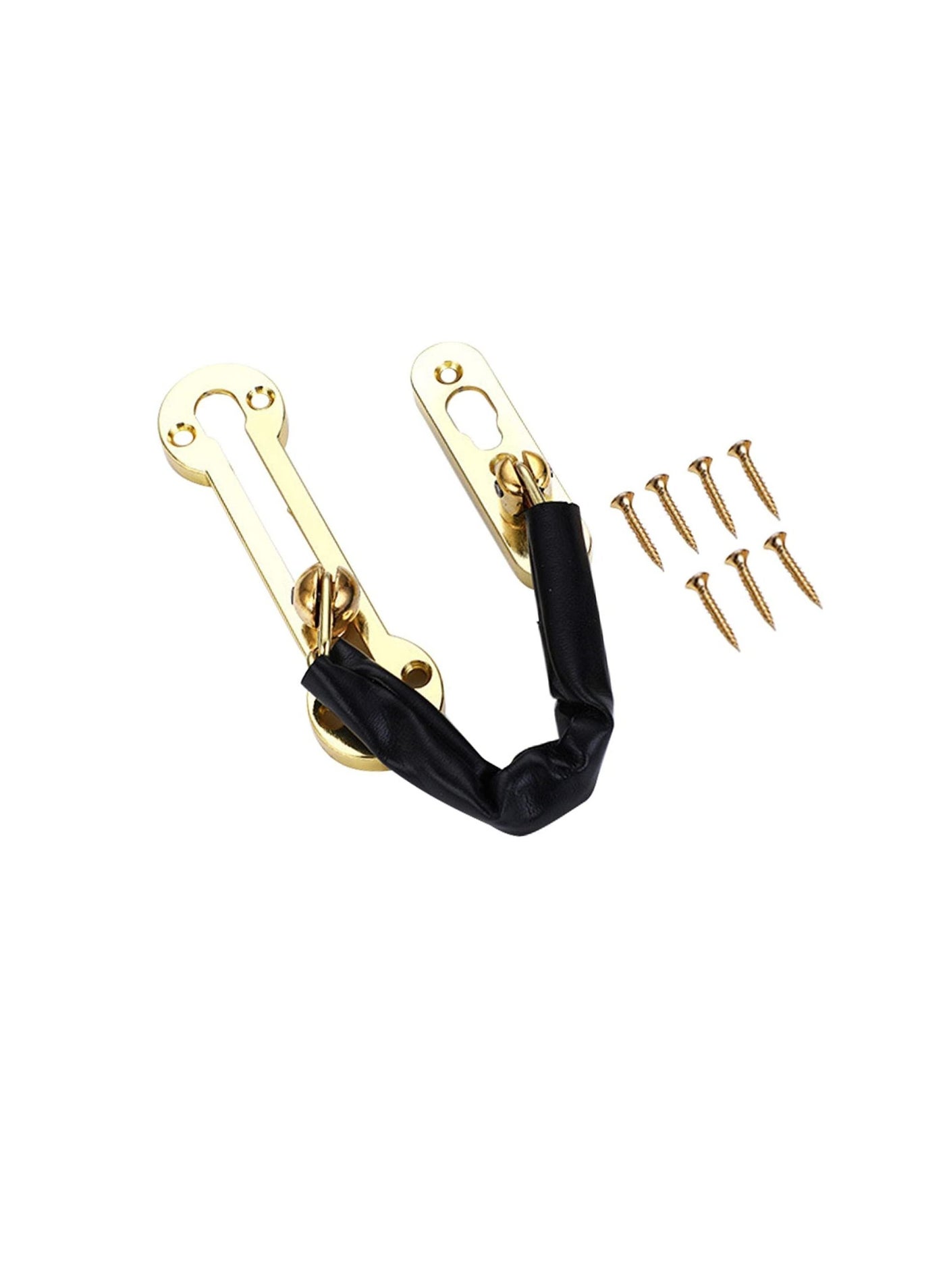 Robustline Door Chain - Steel Slide Bolt Door Chain, Latch Gate, Latches Safety Door Lock with Anti Theft Chain & Leather Cover | Child Safe | Ideal for Home, Office Front Door (Gold)