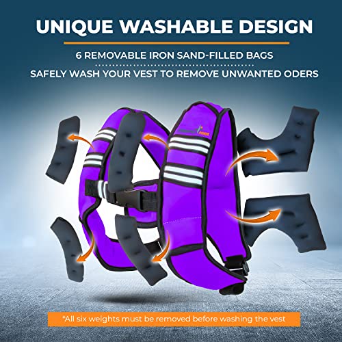 GYMNASTICS POWER Weighted Vest for Men and Women 6-20 Lbs Adjustable Workout Vest for Strength Training, Running, Cardio, Fitness & Cross Training (Purple, 12 LB) - Image 2