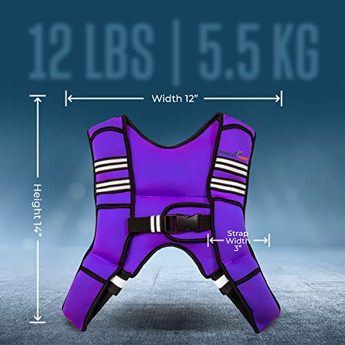 GYMNASTICS POWER Weighted Vest for Men and Women 6-20 Lbs Adjustable Workout Vest for Strength Training, Running, Cardio, Fitness & Cross Training (Purple, 12 LB) - Image 5