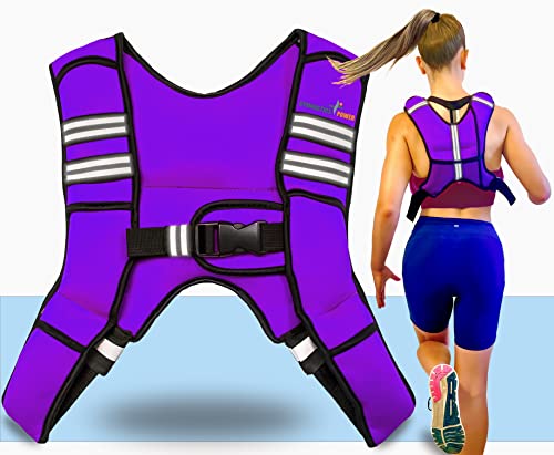 GYMNASTICS POWER Weighted Vest for Men and Women 6-20 Lbs Adjustable Workout Vest for Strength Training, Running, Cardio, Fitness & Cross Training (Purple, 12 LB) - Image 1