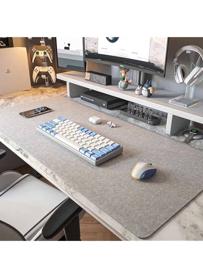 PROMASS Non-Slip Felt Desk Pad，Extra Large Felt Mouse Pad(100×40cm)light grey  - Image 1