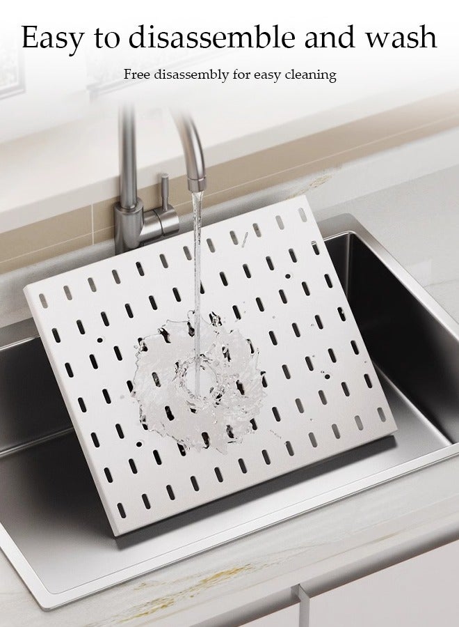 DUNISO مجموعة لوحات تثبيت الحائط، لوحة عرض مثبتة على الحائط، مجموعة لوحات مثبتة على الحائط مع 3 لوحات و 36 ملحق، قابلة للفصل بحرية، لتخزين الحائط، وإنهاء الفنون والحرف، وعرض زخرفي، أبيض - Image 4