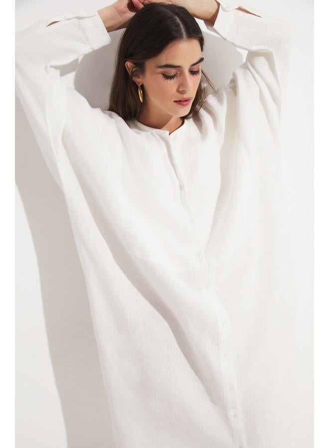 جون فستان كتان واسع - Image 5