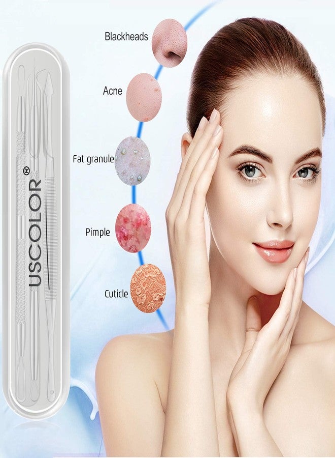 USCOLOR 8PCS Blackhead Remover for Face, Pimple Popper Tool Kit, Comedone Pimple Extractor, Acne Whitehead Blemish Removal Kit, Professional Stainless Steel Clean Tools - Image 2