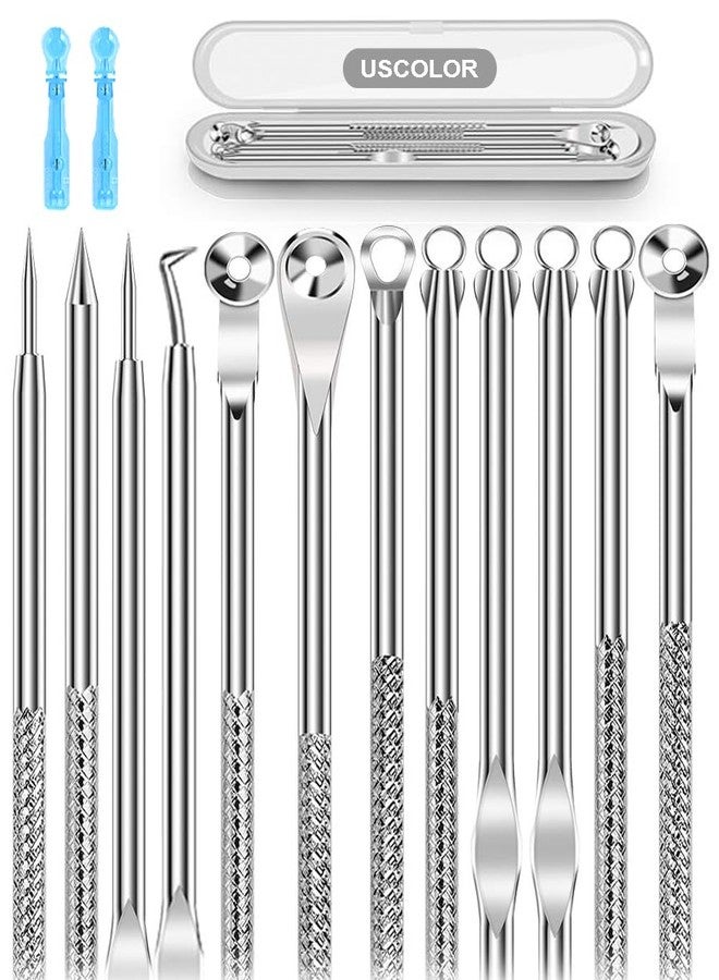 USCOLOR 8PCS Blackhead Remover for Face, Pimple Popper Tool Kit, Comedone Pimple Extractor, Acne Whitehead Blemish Removal Kit, Professional Stainless Steel Clean Tools - Image 1