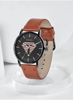TOMI TOMI Analog Watch With Brown Strap For Men, Include Date Display  - Image 2