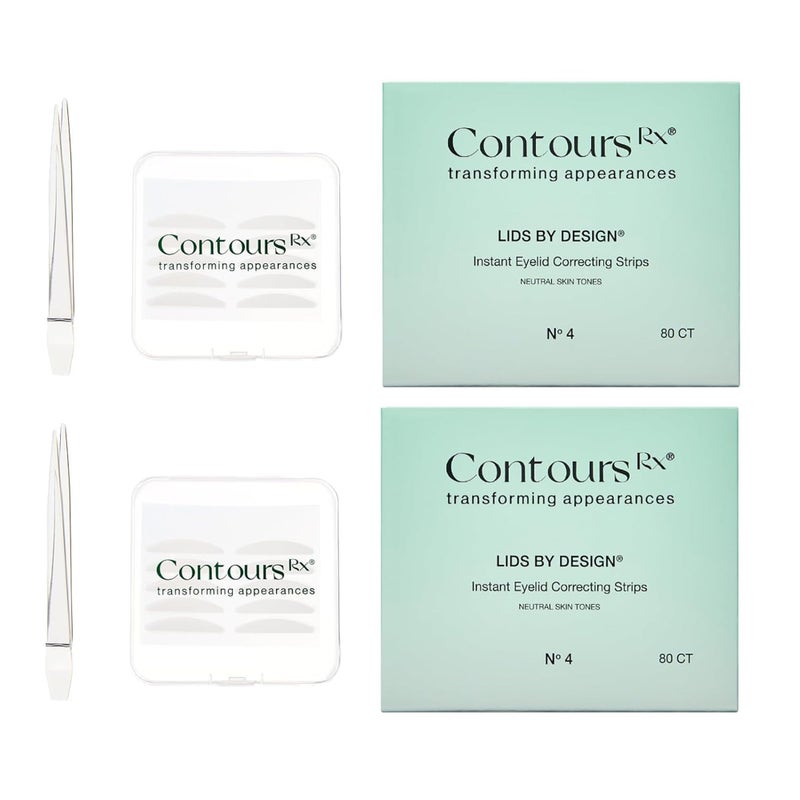 Contours Rx Lids by Design - Non-Surgical & Transparent Eyelid Lift Strips - for a More Youthful-Looking Appearance, Lid Lifting Treatment, Eyelid Tape for Hooded Eyes (4mm)160ct - Image 1