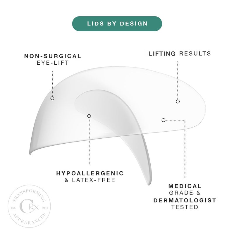 Contours Rx Lids by Design - Non-Surgical & Transparent Eyelid Lift Strips - for a More Youthful-Looking Appearance, Lid Lifting Treatment, Eyelid Tape for Hooded Eyes (4mm)160ct - Image 2