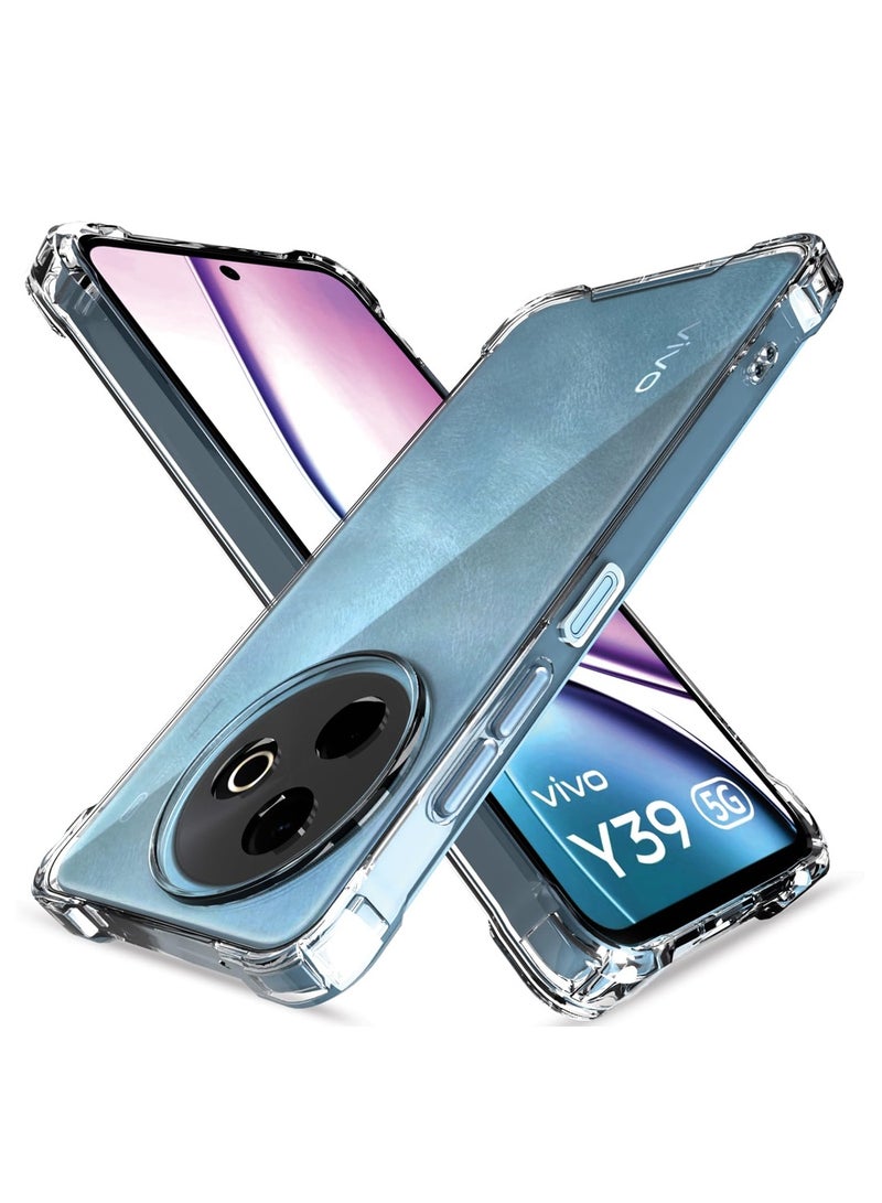 دبليو تيك جراب حماية زوايا من TPU لجهاز vivo Y39 5G 2025 مع غطاء من البلاستيك الصلب (MCTPTN) - شفاف - Image 1