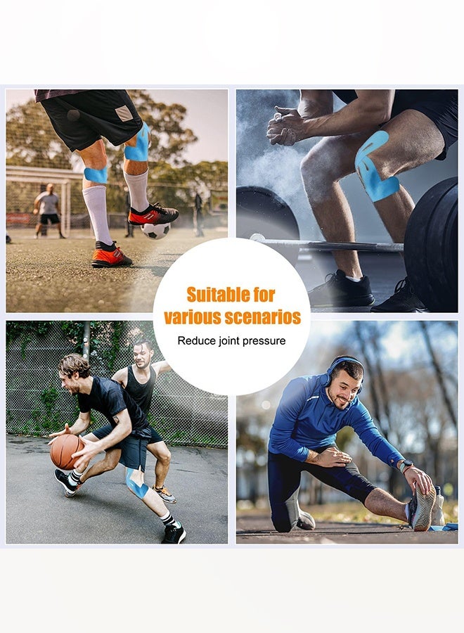 KANGLI 4 Pcs Precut Kinesiology Tape for Knees, Knee Support & Stability, Knee Pain Relief Athletic Tape - Waterproof & Elastic, Breathable Hypoallergenic  Tape - Image 2