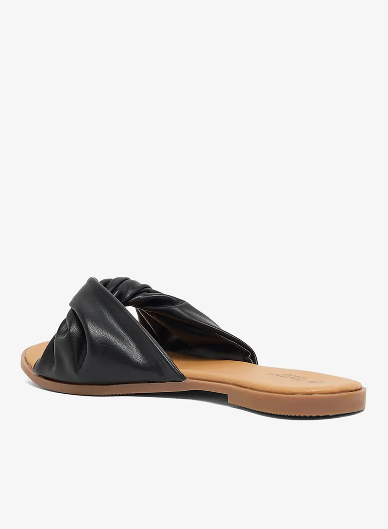 Savannah Collection Knot Strap Flat Sandal