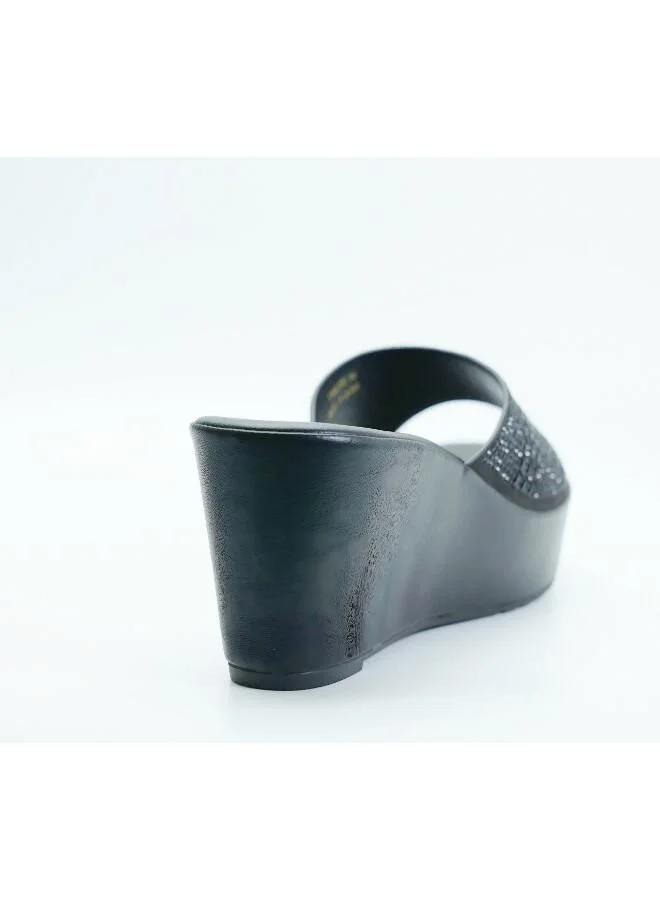 Michelle Morgan Black 092-3130 Michelle Morgan Elegant Wedge Mules 514RJ33C Black for Women | Best Price UAE