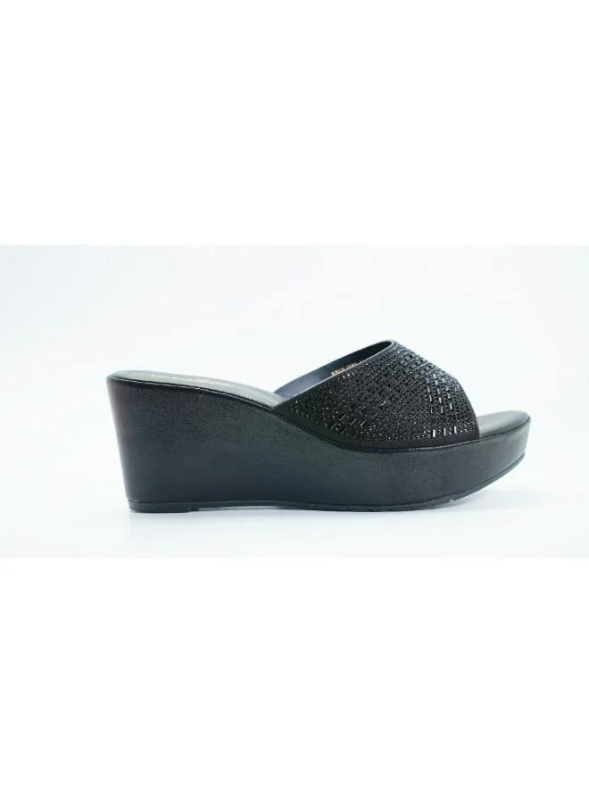 Michelle Morgan Black 092-3130 Michelle Morgan Elegant Wedge Mules 514RJ33C Black for Women | Best Price UAE