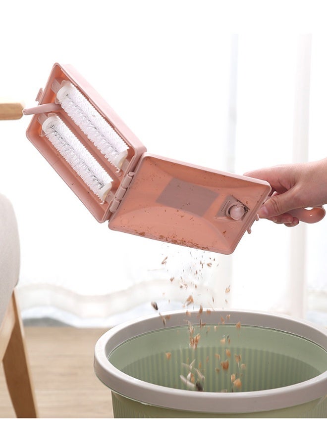 HOMESTAR Portable Hand Twin Roller Type Dusting Brush, Cleaning Brush, Carpet Clean,For sofa ,Bed,Blanket,Carpet Remove Dusting - Pink ﻿ - Image 2