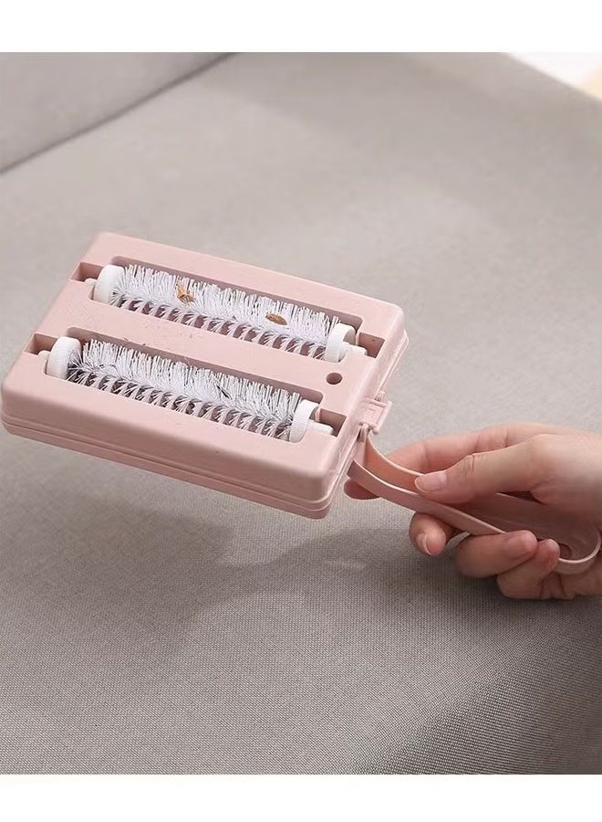 HOMESTAR Portable Hand Twin Roller Type Dusting Brush, Cleaning Brush, Carpet Clean,For sofa ,Bed,Blanket,Carpet Remove Dusting - Pink ﻿ - Image 5