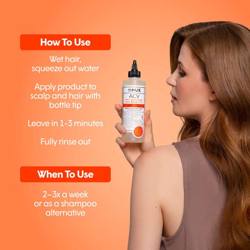 dpHUE غسول شعر خل التفاح الخفيف، 8.5 أونصة - بديل الشامبو، منظف فروة الرأس وغسول بعد التمرين - لن يثقل الشعر الناعم - يزيل التراكم والعرق - Image 5