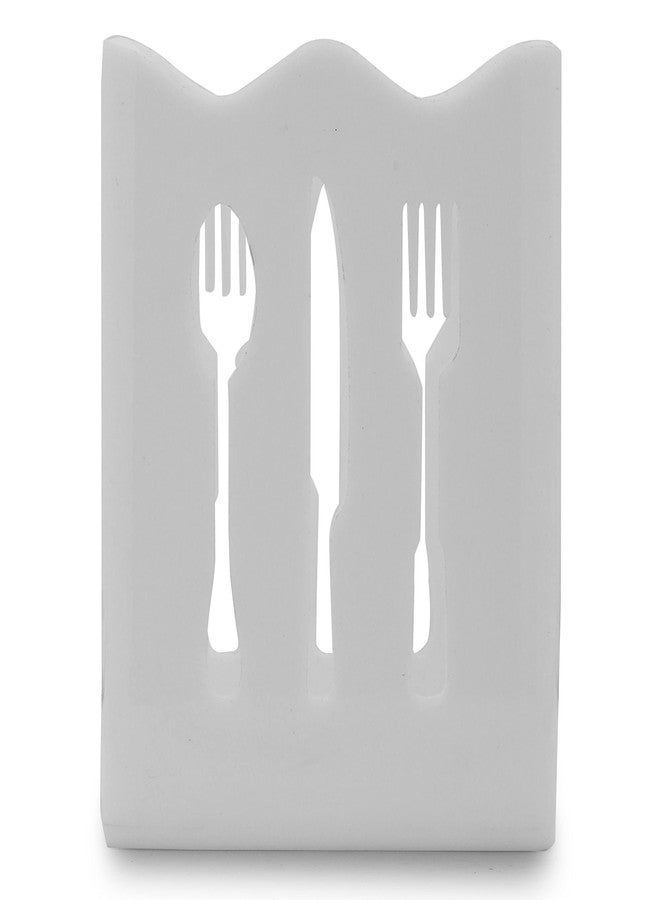BARCROCK Cutlery Holder For Dining Table and Kitchen spoon, wooden spoon, Kinfe & forks Storges (White) - Image 2