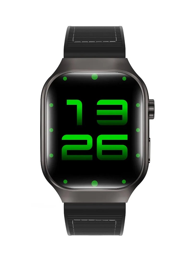 GREEN LION Smart Watch Ridge with Working Time 5 Days & Waterproof IP65 Always On Display / Bluetooth Calls / Magnetic Charging / Exercise Records / Watches Compatible With Android iOS / Music Player - Black - Image 1
