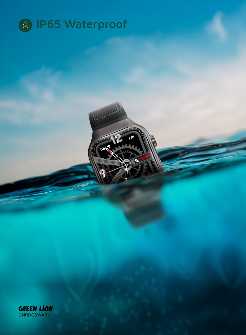 GREEN LION Smart Watch Ridge with Working Time 5 Days & Waterproof IP65 Always On Display / Bluetooth Calls / Magnetic Charging / Exercise Records / Watches Compatible With Android iOS / Music Player - Black - Image 5