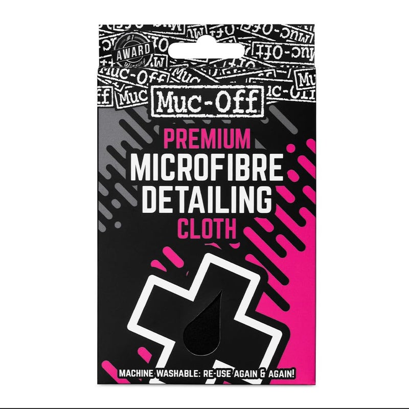 Muc Off Muc-Off Microfiber Detailing Cloth - Compact Cleaning Cloth for Bicycle and Motorcycle Care - Polishing Cloth for Helmets, Visors and Goggles, Black - Image 1