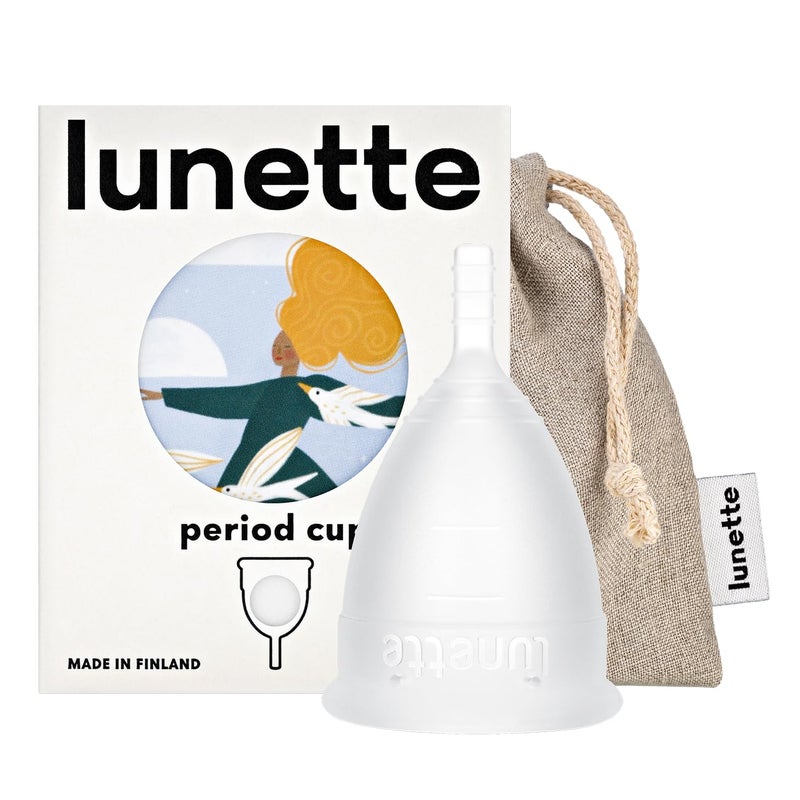 Lunette Lunette Menstrual Cup Best Reusable Period Cup Wear for 12 Hours and Reuse up to 10 Years Clear Size 2 for Moderate to Heavy Flow 