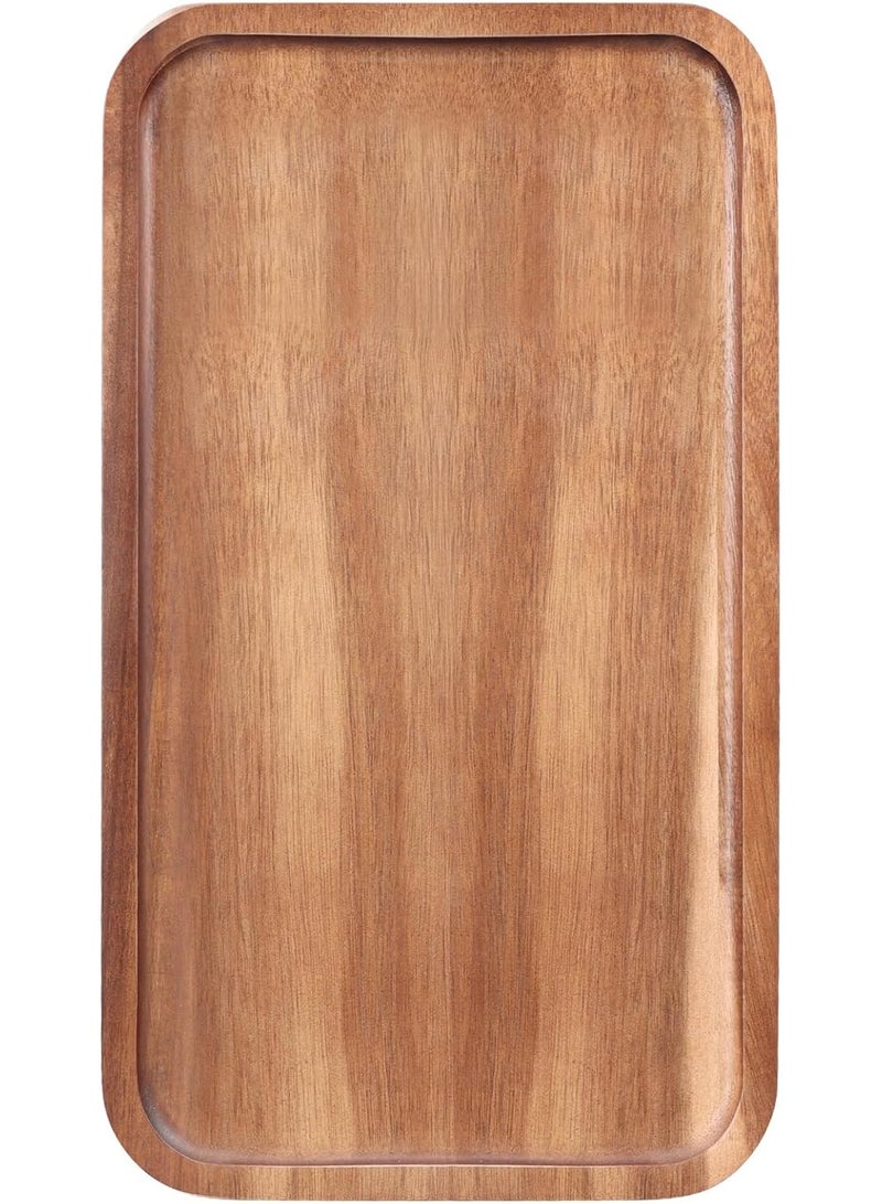 صينية تقديم من خشب الأكاسيا الطبيعي – لوحة تقديم مستطيلة (24×14 سم) لتقديم الجبن والحلويات والوجبات الخفيفة، ديكور للمطبخ والحمام والمنزل - Image 5