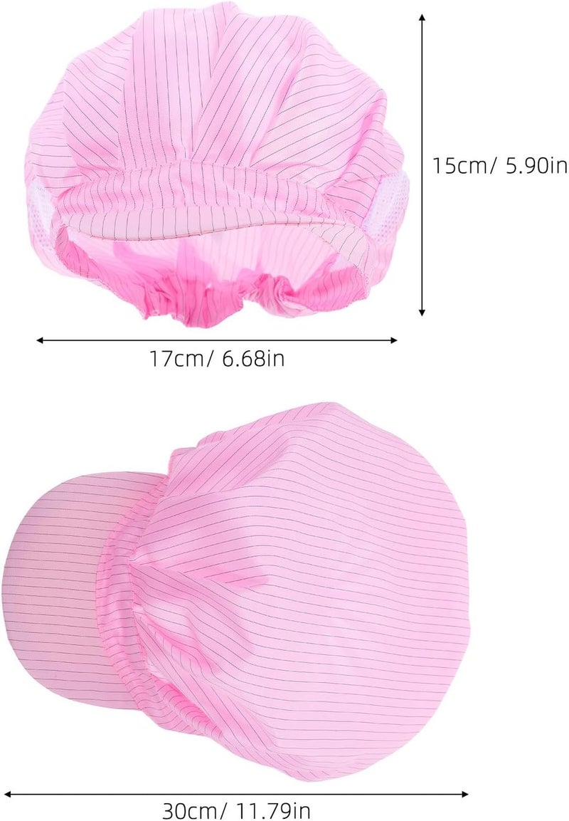 STOBAZA Anti-Static Breathable Mesh Working Cap Unisex Protective Hat for Electronics, Food, and Pharmaceutical Industry Dust-Resistant Pink Industrial Safety Headwear - Image 2
