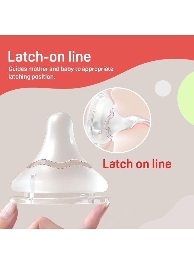 pigeon زجاجة رضاعة ذات عنق واسع، للمواليد/الرضع/الأطفال حتى 3 سنوات، خالية من BPA، شكل مريح سهل الإمساك، مع حلمة مضادة للمغص، 240 مل باللون الأصفر - Image 4