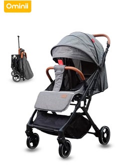 Ominii Lightweight Foldable Baby Stroller – Cabin-Size, Adjustable Recline, Shock-Absorbing Wheels & Storage Basket, for Babies Aged 0–3 Years  - Image 1