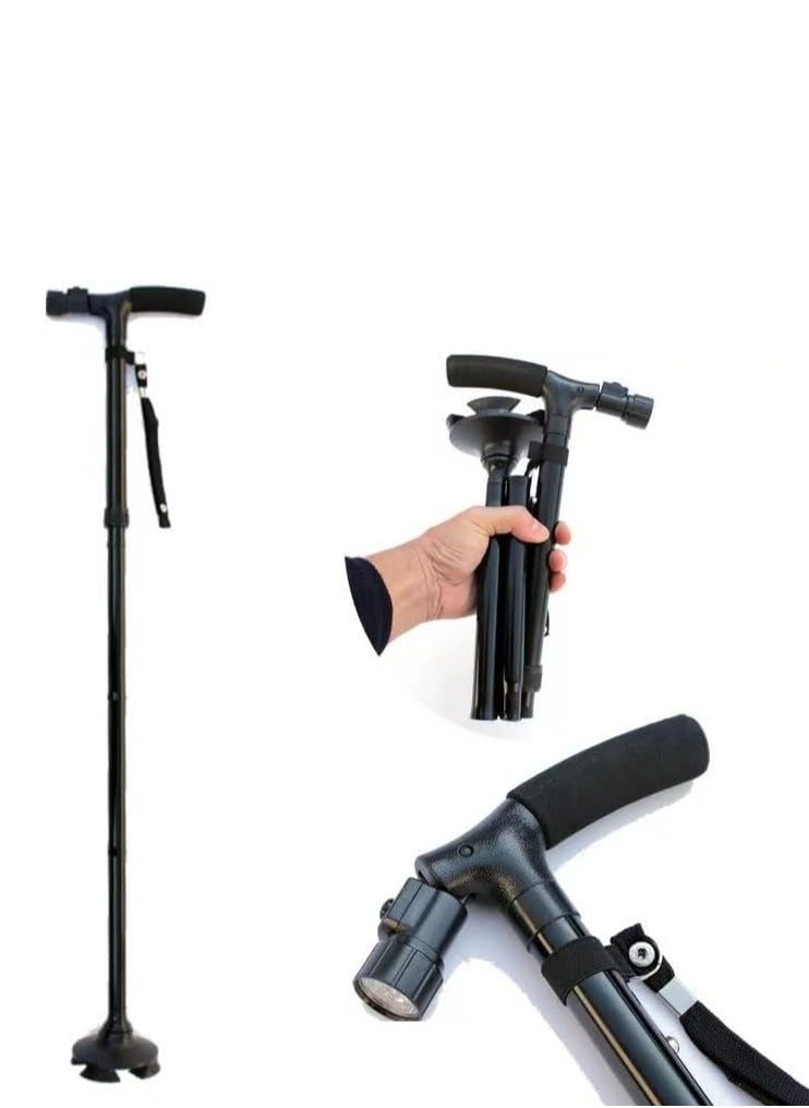 Phone Planet - Foldable And Adjustable Walking Stick With Led Light - Image 1