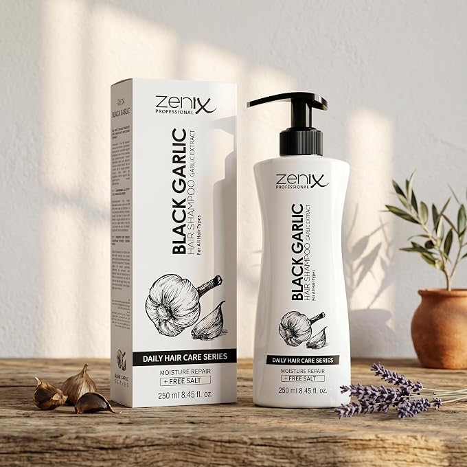 ZENIX Garlic Hair Care Shampoo 400 ml | Hair Shampoo with Black Garlic Extract | Intensive Repairing Hair Treatment | Salt-Free Hair Care Women & Men Damaged Hair | Sarimsak Sampuan - Image 3