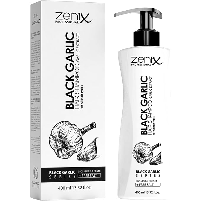 ZENIX Garlic Hair Care Shampoo 400 ml | Hair Shampoo with Black Garlic Extract | Intensive Repairing Hair Treatment | Salt-Free Hair Care Women & Men Damaged Hair | Sarimsak Sampuan - Image 1