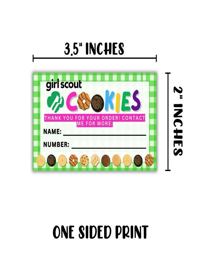 Lashicorn Scout Cookies Reorder Card | 50 pk 3.5x2” Thank You for Your Order Name Troop Number Leader Cookie Box Label Tag Green Checkered - Image 3