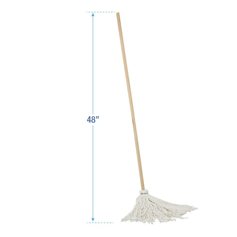 Boardwalk BWK116R 16 oz Rayon Fiber Head Deck Mop with Wooden Handle 6Carton - Image 3