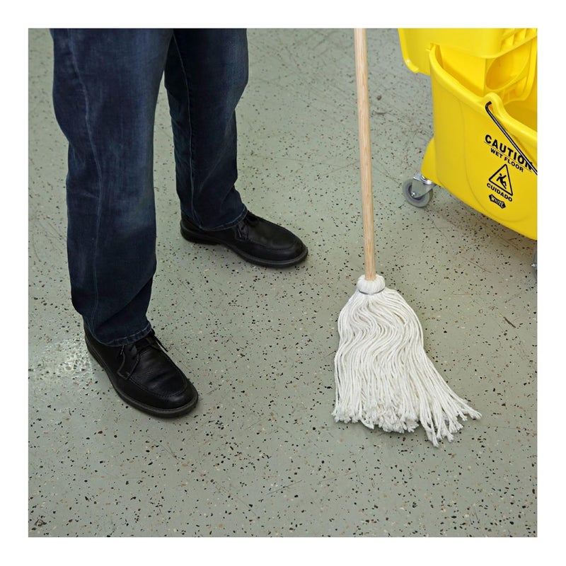 Boardwalk BWK116R 16 oz Rayon Fiber Head Deck Mop with Wooden Handle 6Carton - Image 2