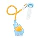 Yookidoo Baby Bath Shower Head Elephant Water Pump with Trunk Spout Sprayer Rinser Dual Knob Flow Control Bath Time Essential for Newborns Tub or Sink Blue Orange - Image 3
