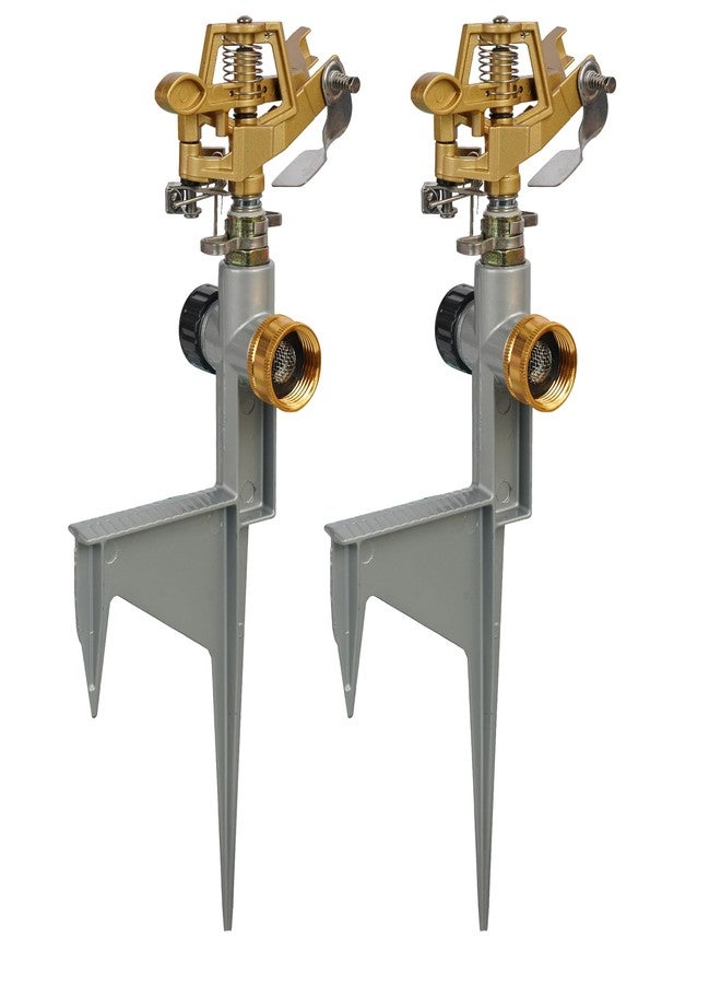 مجموعة ليولو تول المكونة من قطعتين من رشاشات المياه المصنوعة من سبائك الزنك، رأس رشاش مياه نابض على قاعدة مدببة، رشاشات مياه قابلة للتعديل لريّ المساحات الكبيرة من الفناء والحديقة - Image 1