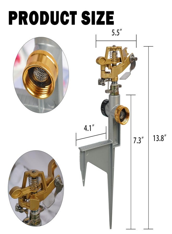 مجموعة ليولو تول المكونة من قطعتين من رشاشات المياه المصنوعة من سبائك الزنك، رأس رشاش مياه نابض على قاعدة مدببة، رشاشات مياه قابلة للتعديل لريّ المساحات الكبيرة من الفناء والحديقة - Image 2