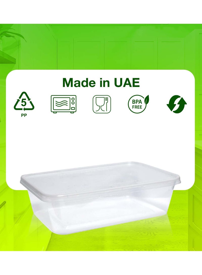 650ml Disposable Microwave Containers with Lids - BPA-Free, Leakproof, Stackable (Pack of 10)  - Image 3