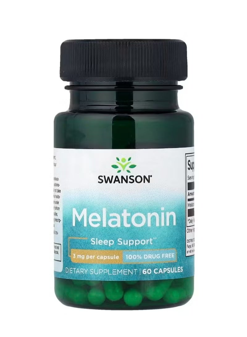 SWANSON Melatonin 3 mg 60 Capsules - Image 1
