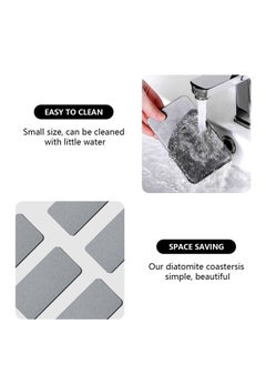 Y&D Set of 4 Water Absorbent Diatomite Coasters Absorbing Stone Tray for Kitchen Bathroom Sink, Instant Dry Sink Organizer Efficient and Solution a Tidy Home Dark Gray  - Image 2