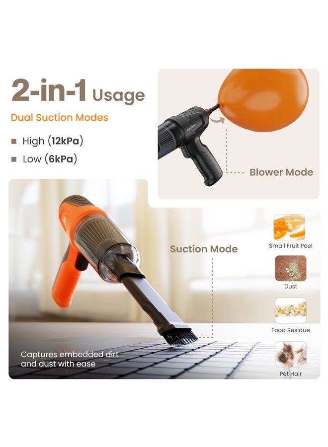 Ambrane 12kPA Powerful Suction 80W Wireless Hand Vacuum & Air Blower 2-in-1 Wireless Vacuum Cleaner, BLDC Motor HEPA Filter, Compact & Lightweight for Car, Home use, & Pet Hair (Mini Vac 02, Black) - Image 3