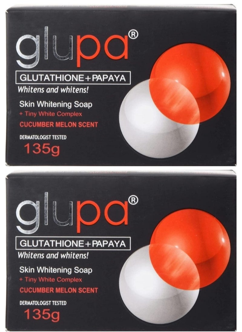 Glupa Two Pieces Of Glutathione Papaya Skin Whitening Soap 135x2 g  - Image 1