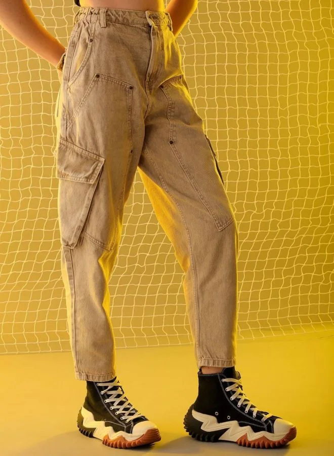 Women Relaxed Fit Solid High Rise Jeans