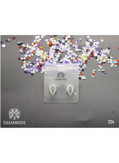 3diamond Platinum Plated Earring For Women Cubic Zircon Stone