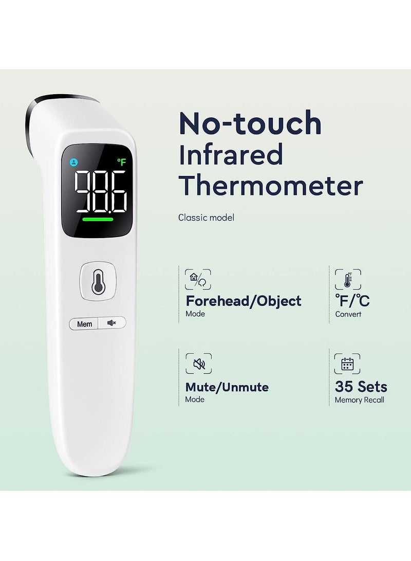 No-Touch Thermometer for Adults and Kids, Digital Forehead Thermometer with High Accuracy, Ultra Clear LED Screen, and Fever Alarm(White) - Image 3